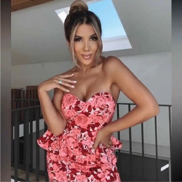 ZARA FLORAL JACQUARD DRESS - Picture 6 of 16